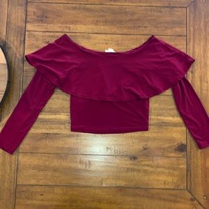 Womens off the shoulder crop top size M